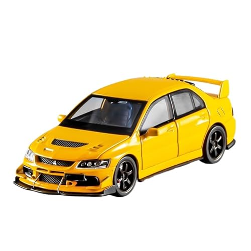 Für Mitsubishi IX 9 Legierung Sportwagen Modell Druckguss Metall Rennfahrzeuge Auto Modell Sound Licht Geschenke 1:32(Yellow) von WJXNNON