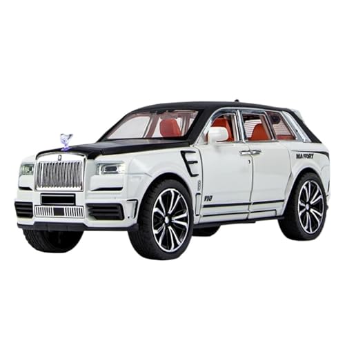 Für Rolls Royce Cullinan Masory SUV, Legierung, Luxy-Automodell, Druckguss-Metallspielzeugautomodell, Simulation, Ton Und Licht, Geschenk, 1:32(White) von WJXNNON