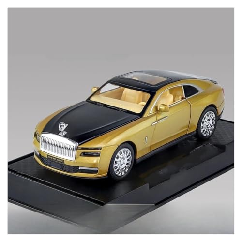 Für Rolls-Royce Legierung Modellauto Spielzeug Simulation Metalldruckguss Sound Beleuchtung Spielzeugauto Kindergeschenkkollektion 1:32(Golden) von WJXNNON