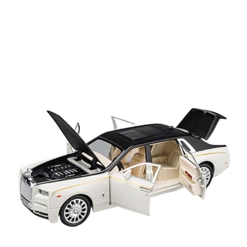 Für Rolls Royce Phantom Mansory Legierung Auto Druckguss & Spielzeug Fahrzeuge Auto Modell Sound Und Licht Pull Back Auto Spielzeug Geschenke 1:24(White) von WJXNNON