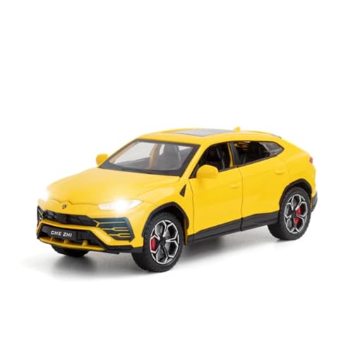 Für SUV Legierung Sport Auto Modell Druck Druck Metall Off-Road Fahrzeuge Auto Modell Sound Licht Sammlung Spielzeug Geschenk 1:24(Yellow) von WJXNNON