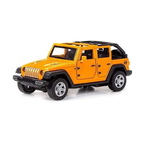 Für Wrangler Legierung Auto Modell Simulation Geländewagen Pull Back Auto Dekoration Ornamente Sammlung 1:36(Yellow Convertible) von WJXNNON