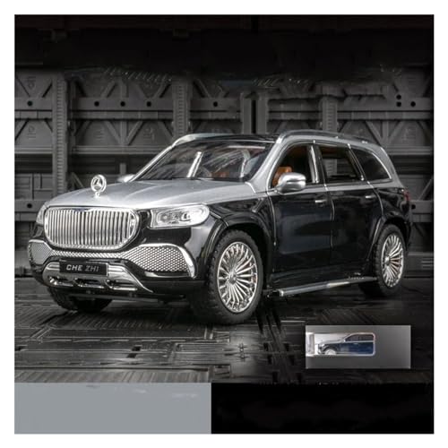 WJXNNON 1:24 Für Benz Maybach Gls600 Legierung Automodell Sound Und Licht Pull Toy SUV Offroad-Kollektion Dekoration Geschenk(Silver with Box) von WJXNNON