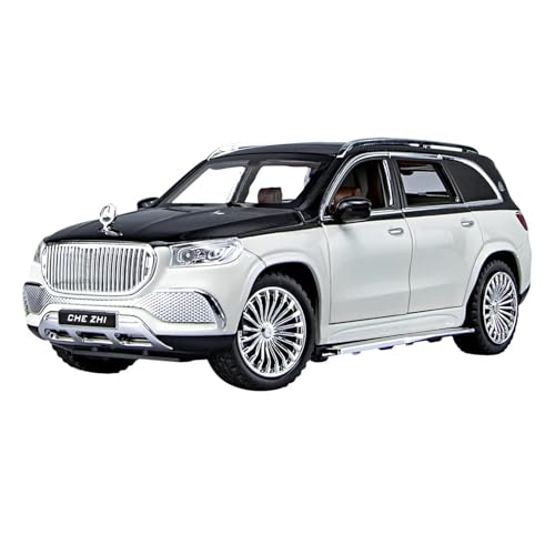 WJXNNON 1:24 Für Benz Maybach Gls600 Legierung Automodell Sound Und Licht Pull Toy SUV Offroad-Kollektion Dekoration Geschenk(White) von WJXNNON