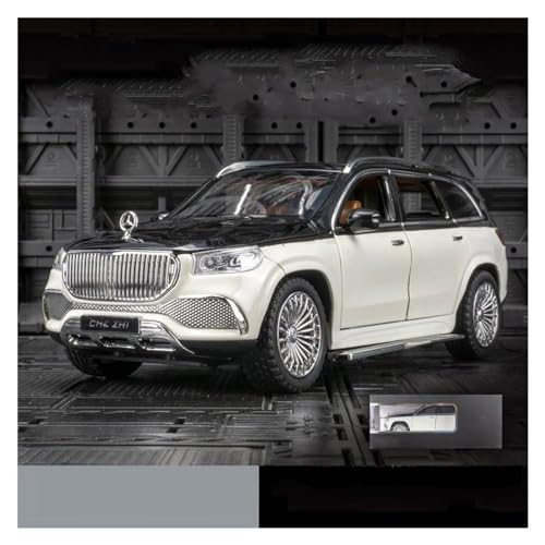 WJXNNON 1:24 Für Benz Maybach Gls600 Legierung Automodell Sound Und Licht Pull Toy SUV Offroad-Kollektion Dekoration Geschenk(White with Box) von WJXNNON