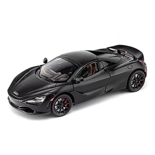 WJXNNON Für 720S Legierung Auto Modell Sound Und Licht Pull-Back Spielzeug Auto Metall Cabrio Sport Auto Ornamente Geschenk 1:24(Black) von WJXNNON