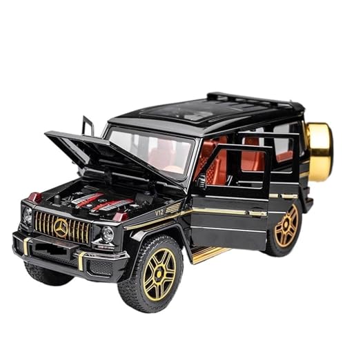 WJXNNON Für AMG G63 Modellauto, Zinklegierung Pull Back Spielzeugauto Mit Sound Und Licht Für Kindergeschenk 1:24(G63 Black) von WJXNNON