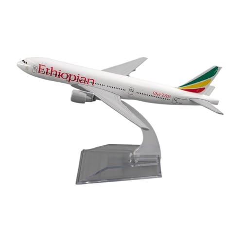 WJXNNON Für Air Ethiopian Airlines Boeing777 Legierung Flugzeug Modell Spielzeug Kinder Geschenk Sammlung Dekoration 1/400 von WJXNNON