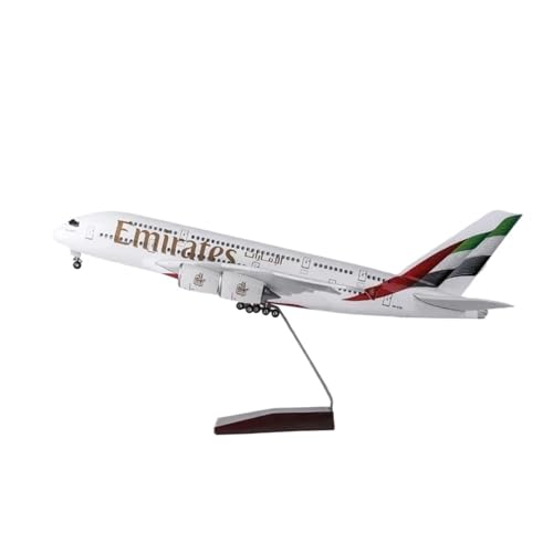 WJXNNON Für Airbus A380, Druckguss-Flugzeugmodell, Modellflugzeug, Sammlerstück, Modellbausatz, 46 cm, 1/160(with Light) von WJXNNON