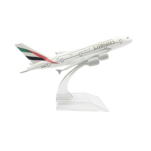 WJXNNON Für Airbus A380 Airlines Flugzeug Metall Flugzeug Modell Spielzeug Geschenk Sammlerstück Display 16CM(Emirates A380) von WJXNNON