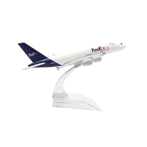 WJXNNON Für Airbus A380 Airlines Flugzeug Metall Flugzeug Modell Spielzeug Geschenk Sammlerstück Display 16CM(FedEx A380) von WJXNNON