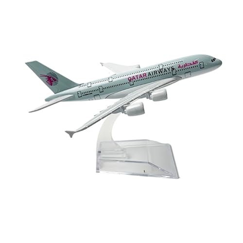 WJXNNON Für Airbus A380 Airlines Flugzeug Metall Flugzeug Modell Spielzeug Geschenk Sammlerstück Display 16CM(Qatar A380) von WJXNNON