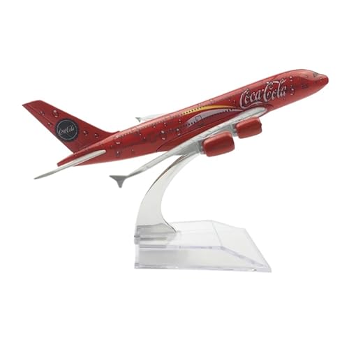 WJXNNON Für Airbus A380 Airlines Flugzeug Metall Flugzeug Modell Spielzeug Geschenk Sammlerstück Display 16CM(Red A380) von WJXNNON