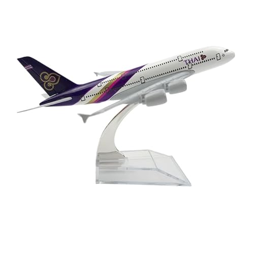 WJXNNON Für Airbus A380 Airlines Flugzeug Metall Flugzeug Modell Spielzeug Geschenk Sammlerstück Display 16CM(Thai A380) von WJXNNON