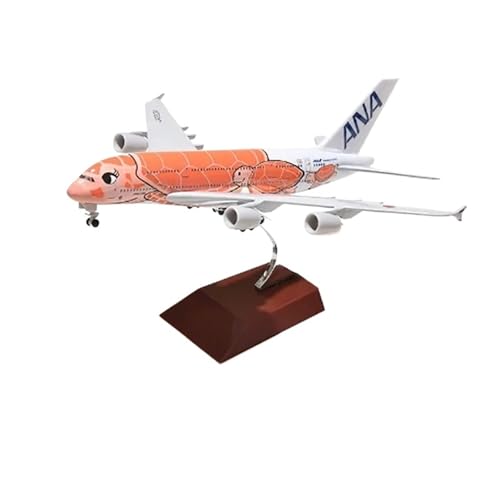 WJXNNON Für Airbus A380 Cartoon Sea Turtle Airlines Diecast Alloy Flugzeugmodell Spielzeug Maßstab 1:400 20CM(Orange) von WJXNNON