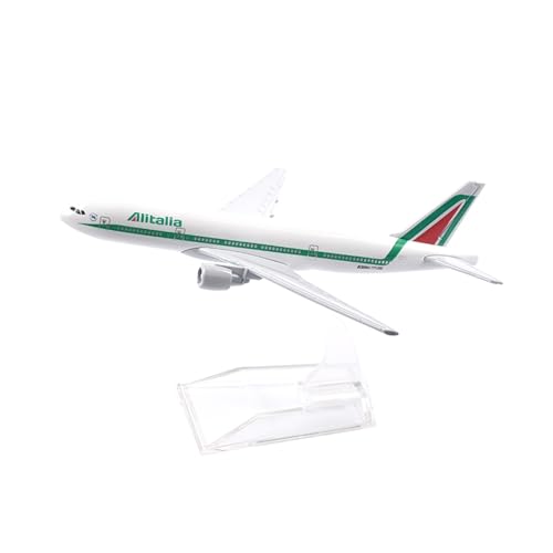 WJXNNON Für Alitalia Boeing 777 Airways Flugzeugmodell, Druckguss-Metallflugzeugmodell, 16 cm von WJXNNON