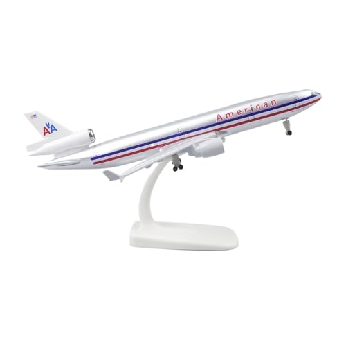 WJXNNON Für American MD-11 Metallflugzeugmodell, Legierungsmaterial mit Fahrwerk, Sammlerspielzeug, Geschenk, 20 cm, 1:400(United States) von WJXNNON