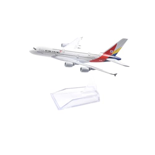 WJXNNON Für Asiana Airlines Flugzeugmodell Airbus A380 Flugzeug Druckguss Metall Flugzeuge 16 cm von WJXNNON