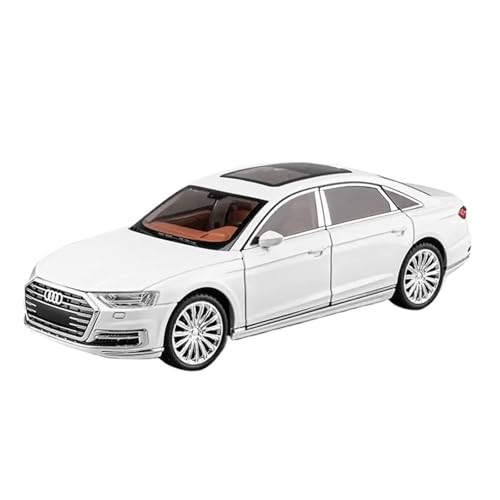 WJXNNON Für Audi A8 Legierung Auto Modell Druckguss Auto Modell Simulation Sound Und Licht Sammlung Geschenk 1:24(White) von WJXNNON