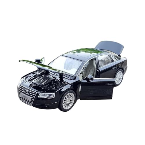 WJXNNON Für Audi A8 Legierung Automodell Druckguss Fahrzeug Metall Automodell Simulation Sound Light Collection Geschenk 1/32(Black) von WJXNNON