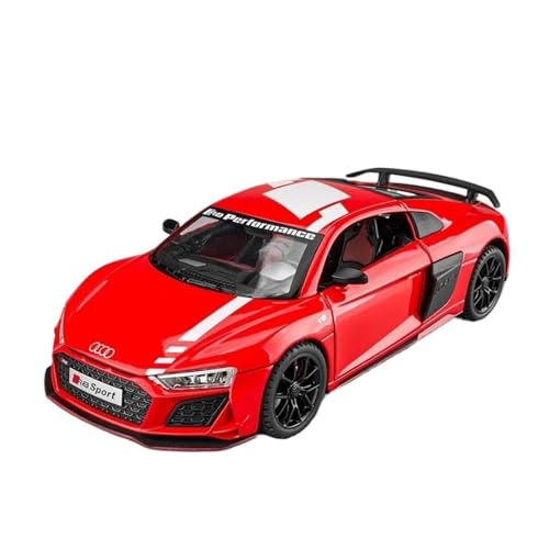 WJXNNON Für Audi R8 Sport Legierung Druckguss Spielzeug Modell Rad Lenkung Sound Und Licht Kinder Spielzeug Sammlerstücke Geschenk 1:24(Red) von WJXNNON