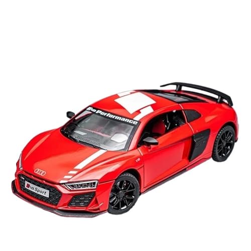 WJXNNON Für Audi R8 Sport Legierung Druckguss Spielzeug Modell Rad Lenkung Sound Und Licht Kinder Spielzeug Sammlerstücke Geschenk 1:24(Silver) von WJXNNON