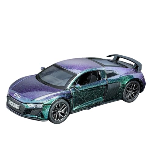 WJXNNON Für Audi R8 Supercar Legierung Automodell Sound Und Licht Zurückziehen Kinderspielzeug Sammlerstücke Geschenk 1:32(Green Purple) von WJXNNON