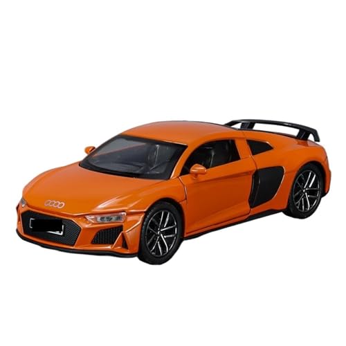 WJXNNON Für Audi R8 Supercar Legierung Automodell Sound Und Licht Zurückziehen Kinderspielzeug Sammlerstücke Geschenk 1:32(Orange) von WJXNNON