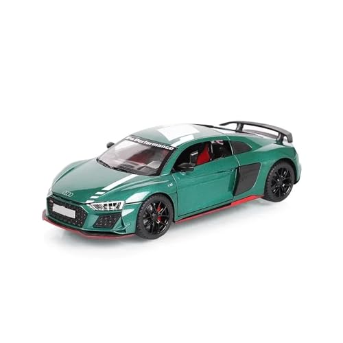 WJXNNON Für Audi R8 V10 Sportwagen Modell Simulation Pull Back Sound Licht Fahrzeuge Supercar Geschenke Maßstab 1:24(Green) von WJXNNON