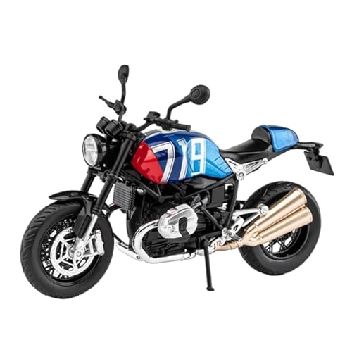 WJXNNON Für BMW Legierung Retro Sport Motorrad Modell Diecast Metall Racing Sound Und Licht Spielzeug Geschenk 1:12(Blue-from Box) von WJXNNON