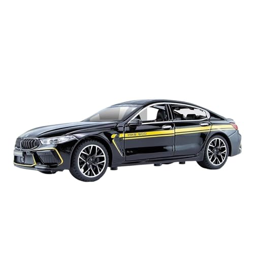 WJXNNON Für BMW M8 Legierung Automodell Druckguss Metall Spielzeugfahrzeuge Automodell Sound Und Licht Simulation Kindergeschenk 1:24(Black No Box) von WJXNNON