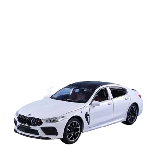 WJXNNON Für BMW M8 MH8 8 Legierung Automodell Druckguss Metall Spielzeugautomodell Sound und Licht Hohe Simulation Kindergeschenk 1:24(White with Box) von WJXNNON