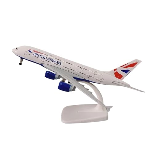 WJXNNON Für British Airways Airbus 380 A380 Airlines Flugzeugmodell Druckguss-Flugzeugmodell Mit Fahrwerken 20 cm von WJXNNON