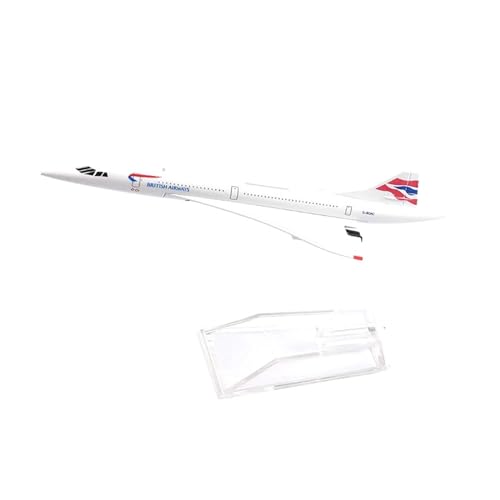 WJXNNON Für British Airways Concorde-Modell, Flugzeug Aus Druckgussmetall, 16 cm, Flugzeugmodell 1:400(British Concord) von WJXNNON