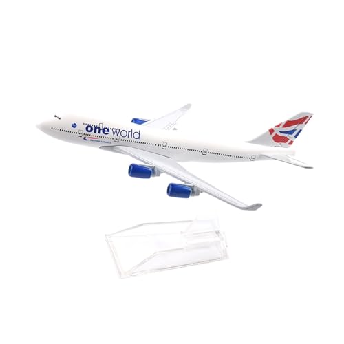 WJXNNON Für British Airways Pflaumenblume Boeing B777 Flugzeug Modell Flugzeug Diecast Metall Spielzeug Geschenk 1:400 16 cm(ONE World B747) von WJXNNON