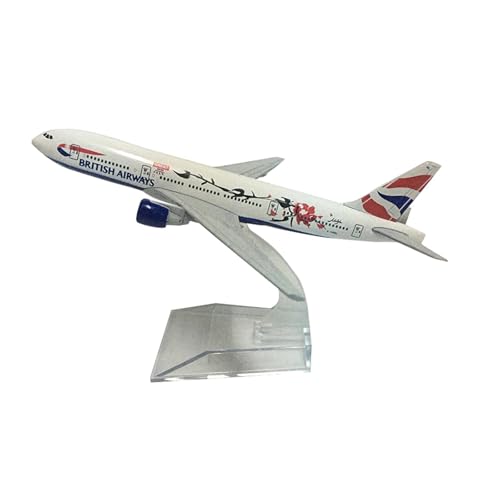 WJXNNON Für British Airways Pflaumenblume Boeing B777 Flugzeug Modell Flugzeug Diecast Metall Spielzeug Geschenk 1:400 16 cm(Plum Flower b777) von WJXNNON