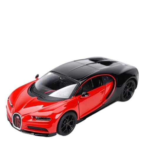 WJXNNON Für Bugatti Chiron Alloy Racing Die Cast Car Statische Erwachsenensammlung Modell Geschenk 1:24(Red and Black) von WJXNNON