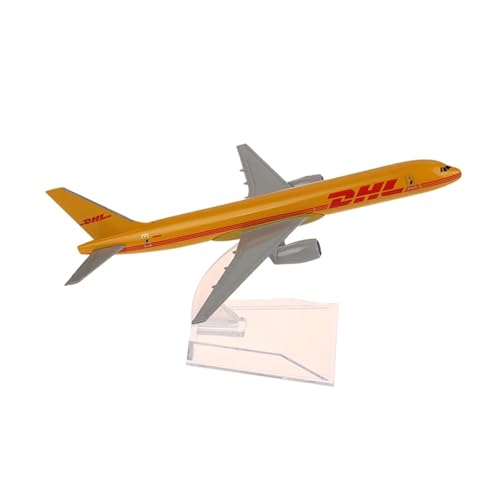 WJXNNON Für DHL Legierung Flugzeug Modell Gelb Fracht Maschine Diecast Flugzeug Luftfahrt Sammlerstücke 1:400 16CM von WJXNNON