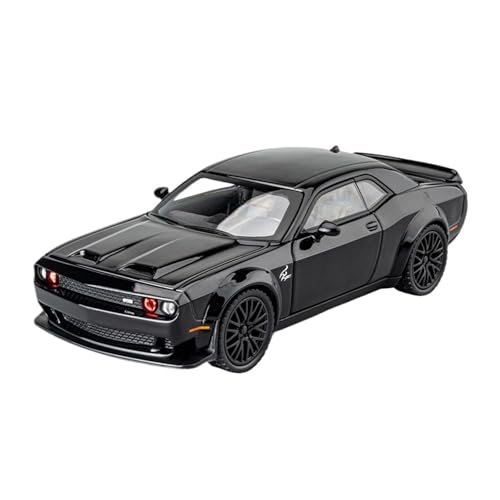 WJXNNON Für Dodge Challenger Hellcat Redeye Legierung Auto Modell Diecast Spielzeug Auto Modell Sound Und Licht KinderKinder Spielzeug Geschenk 1:24(1 32 Black) von WJXNNON