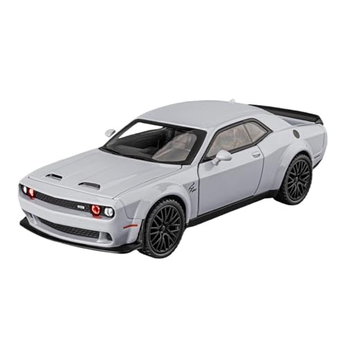 WJXNNON Für Dodge Challenger Hellcat Redeye Legierung Auto Modell Diecast Spielzeug Auto Modell Sound Und Licht KinderKinder Spielzeug Geschenk 1:24(1 32 Grey) von WJXNNON