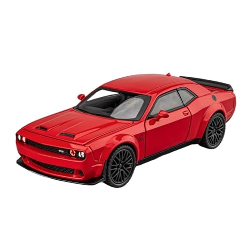 WJXNNON Für Dodge Challenger Hellcat Redeye Legierung Auto Modell Diecast Spielzeug Auto Modell Sound Und Licht KinderKinder Spielzeug Geschenk 1:24(1 32 red) von WJXNNON