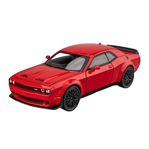 WJXNNON Für Dodge Challenger SRT Legierung Sport Auto Modell Diecast Spielzeug Auto Modell Sound Und Licht Kinder Spielzeug Geschenk 1:32(Red) von WJXNNON