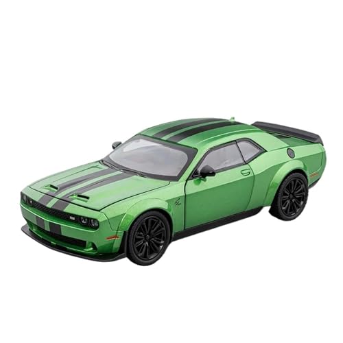 WJXNNON Für Dodge Challenger Sportwagen Legierung Metall Druckguss Auto Modell Sound & Licht Sammlung Geschenk 1:22(Green-nobox) von WJXNNON