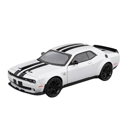 Für Dodge Challenger Sportwagen Legierung Metall Druckguss Auto Modell Sound & Licht Sammlung Geschenk 1:22(White-nobox) von WJXNNON