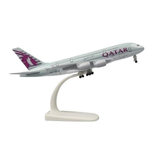 WJXNNON Für ETHAD Airlines A380 Flugzeuge Modell Legierung Material Luftfahrt Simulation Modell Flugzeug Teile Für Wohnkultur 20CM 1:400(A380Qatar) von WJXNNON