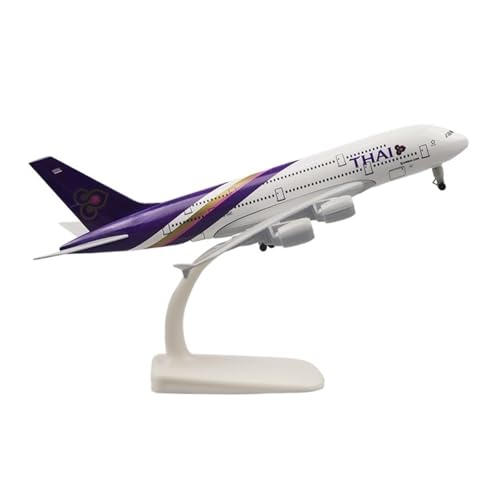 WJXNNON Für ETHAD Airlines A380 Flugzeuge Modell Legierung Material Luftfahrt Simulation Modell Flugzeug Teile Für Wohnkultur 20CM 1:400(A380Thai Airways) von WJXNNON