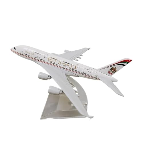 WJXNNON Für Etihad A380 Airlines Flugzeug Modell Druckguss Flugzeug Modell Flugzeug W Ständer Geschenke 16 cm von WJXNNON