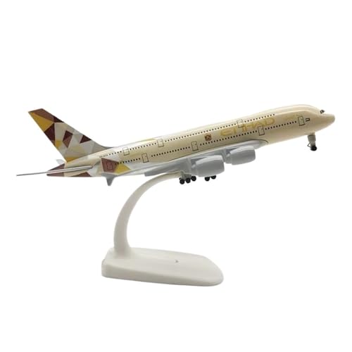 WJXNNON Für Etihad Airline A380 Airbus Legierung Flugzeugmodell Druckguss Flugzeugmodell Mit Radständer Sammlerstück Display Modell 20CM von WJXNNON