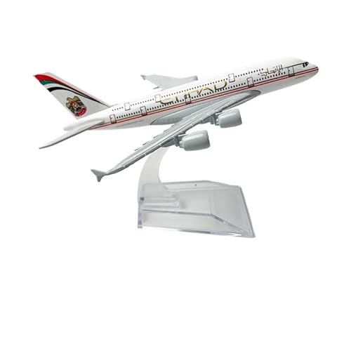 WJXNNON Für Etihad Airways Airbus A380 Flugzeugmodell Simulation Verkehrsflugzeug Legierung Statisches Geschenk Ornament 16CM von WJXNNON