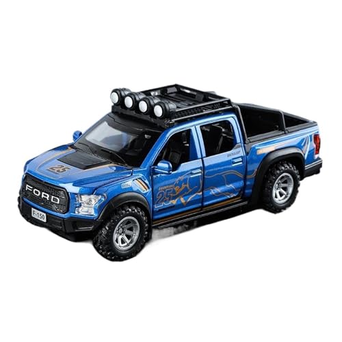 WJXNNON Für F150 SVT Raptor Geländewagen Legierung Automodell Sound Light Diecast Geschenk 1:32(32 F150 Blue) von WJXNNON